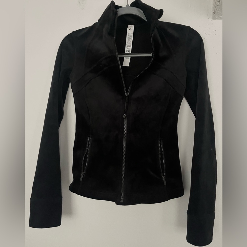 Women’s 2 / XXS Lululemon Black French Terry Cloth Zip-Up Jacket